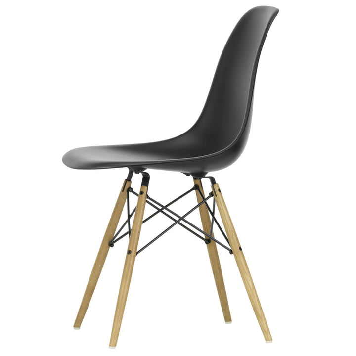 Eames Plastic Side Chair DSW by Vitra in ash honey / deep black
