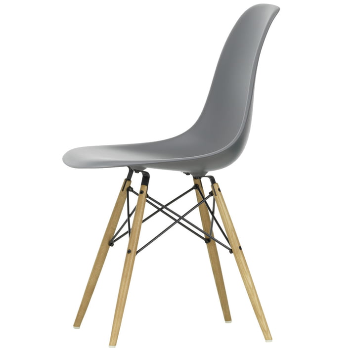 Eames Plastic Side Chair DSW by Vitra in ash honey / granite grey