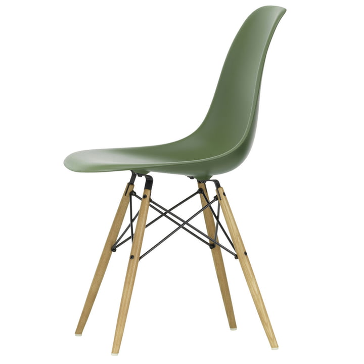 Eames Plastic Side Chair DSW by Vitra in ash honey / forest