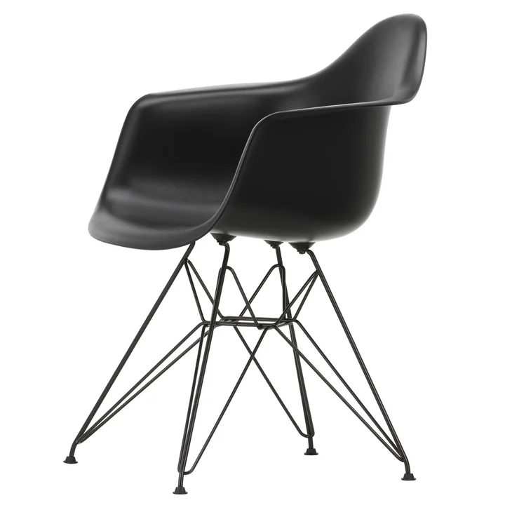 Eames Plastic Armchair DAR from Vitra in basic dark / deep black