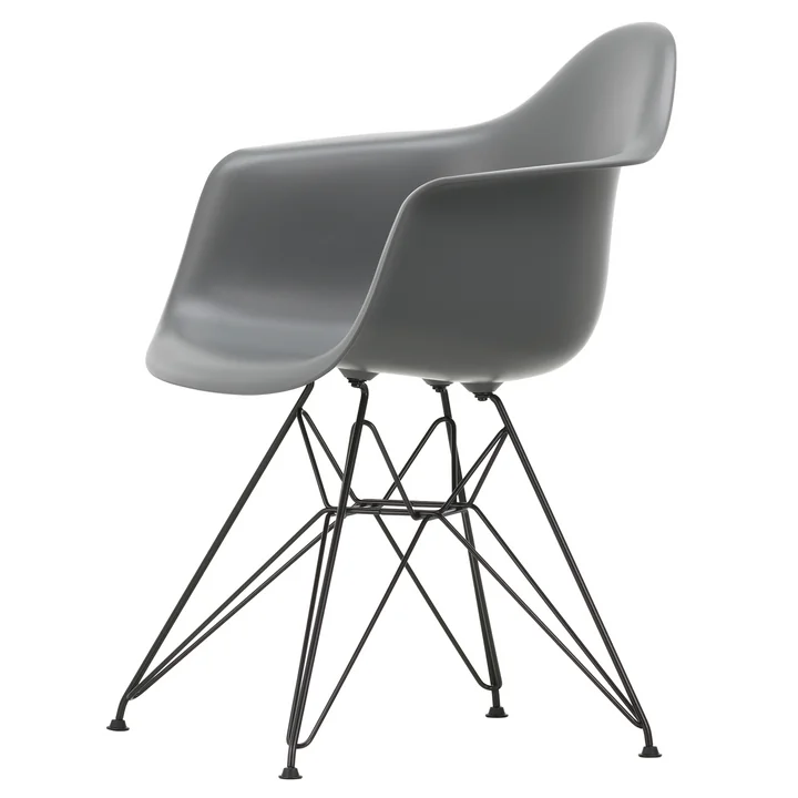 Eames Plastic Armchair DAR from Vitra in basic dark / granite gray