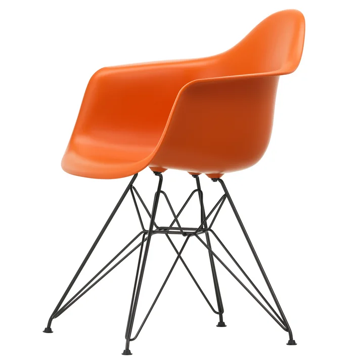 Eames Plastic Armchair DAR from Vitra in basic dark / rust orange