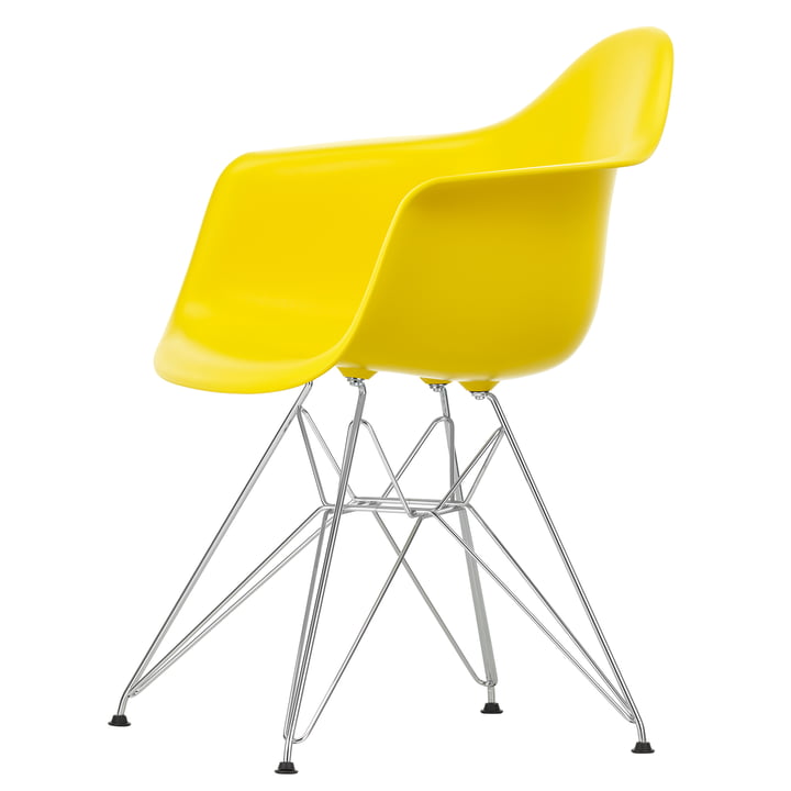 Eames Plastic Armchair DAR from Vitra in chrome / sunlight