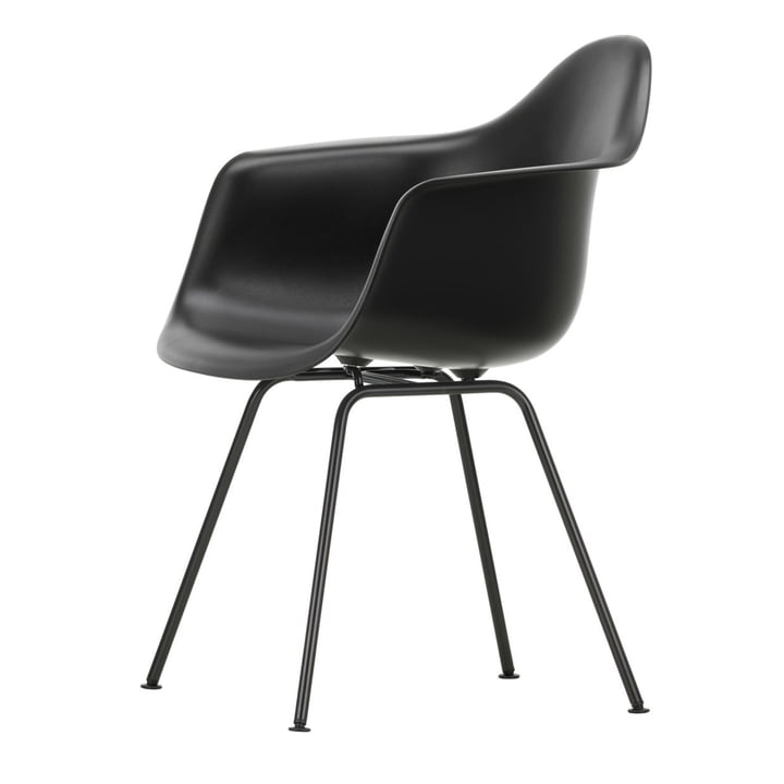 Eames Plastic Armchair DAX from Vitra in basic dark / deep black
