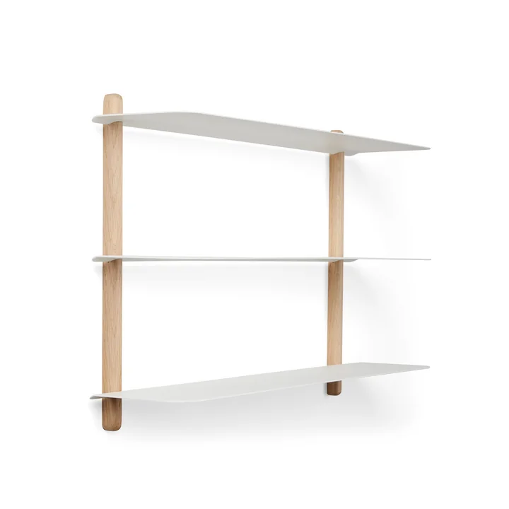 Nivo Wall shelf A in light oak / white from Gejst