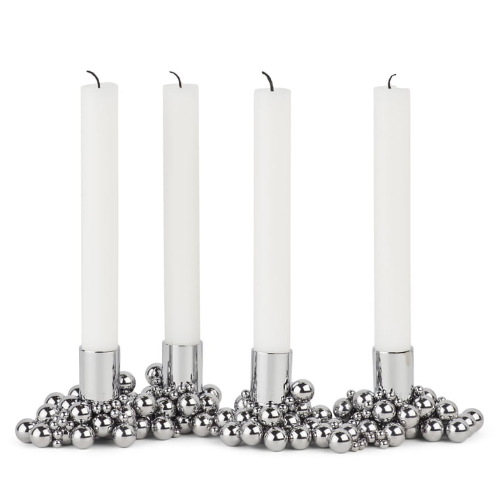 Molekyl candle holder 4 in chrome by Gejst 