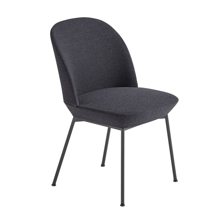 Oslo Side Chair in anthracite black / anthracite black (Ocean 601) by Muuto 