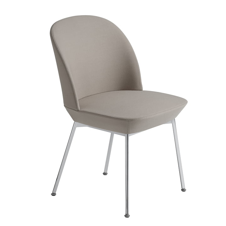 Oslo Side Chair in chrome / beige (Steelcut 2 240) by Muuto 