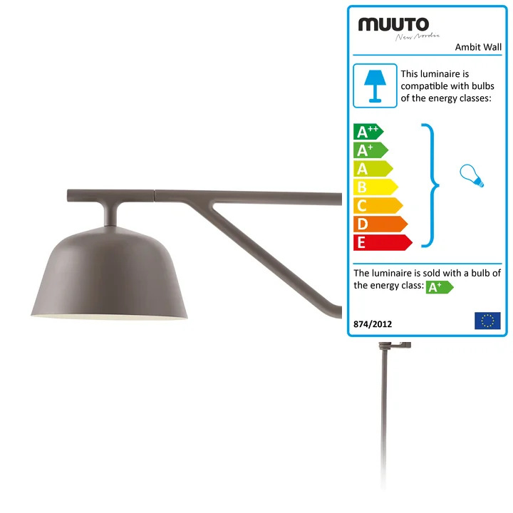 Ambit wall lamp in taupe by Muuto 
