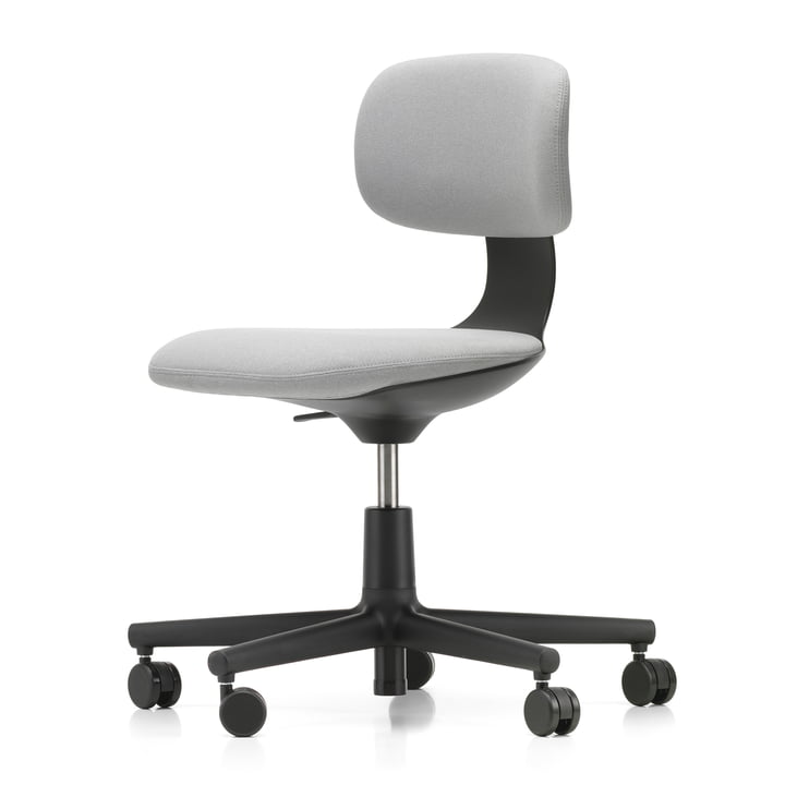 Rookie Office chair from Vitra in deep black / Plano cream white / sierra gray