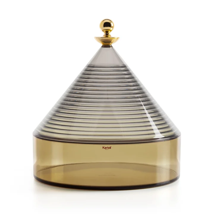 Trullo storage box from Kartell in smoke grey / green