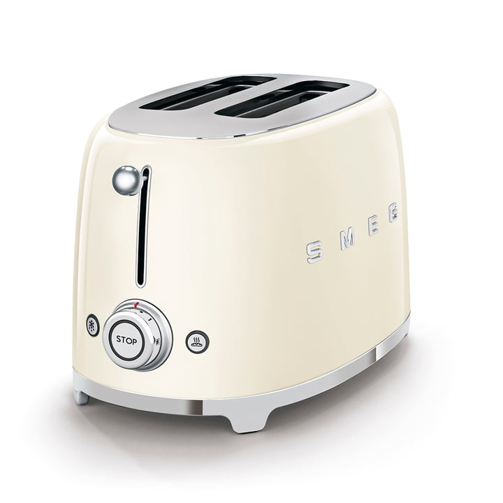 2-slice toaster TSF01 in cream from Smeg