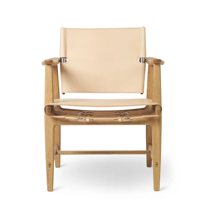 BM1160 Huntsman Chair, oak oiled / natural saddle leather (stainless steel fittings) by Carl Hansen