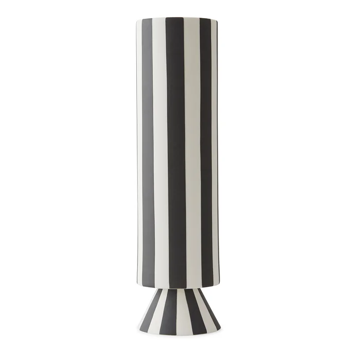 Toppu Vase Ø 8.5 x H 31 cm from OYOY in black / white