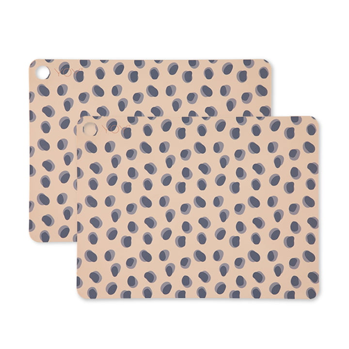 Table set Leopard Dots, 45 x 34 cm in camel (set of 2) by OYOY 