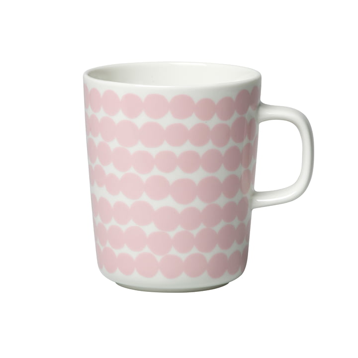 Oiva Räsymatto cup with handle 250 ml from Marimekko in white / pink