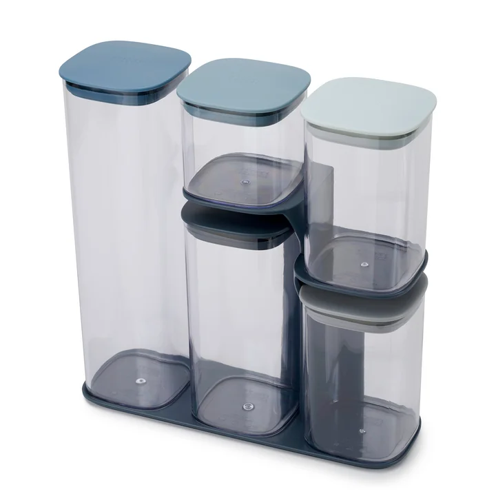Podium Storage bin set with stand 5 pieces from Joseph Joseph in ocean / sky
