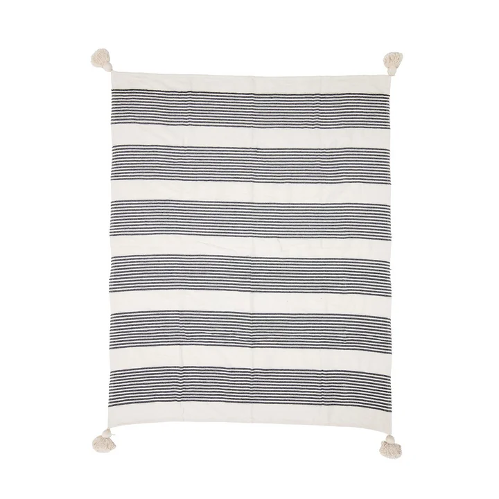 blanket with tassels 150 x 125 cm from Bloomingville in black