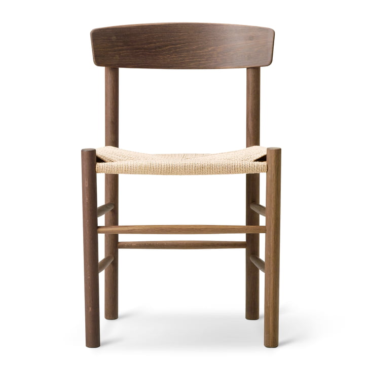 J39 Mogensen Chair from Fredericia in walnut lacquered / cord weave nature