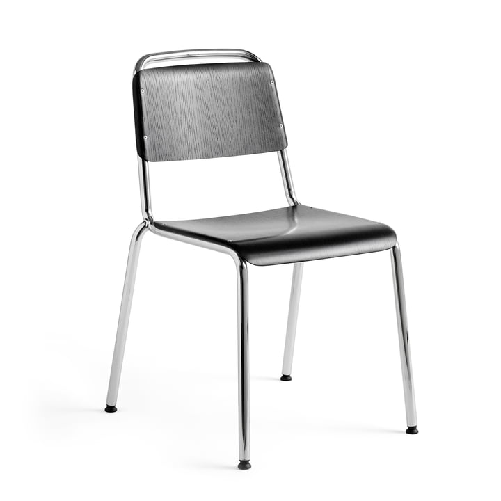 Halftime Chair, chrome / black stained oak from Hay