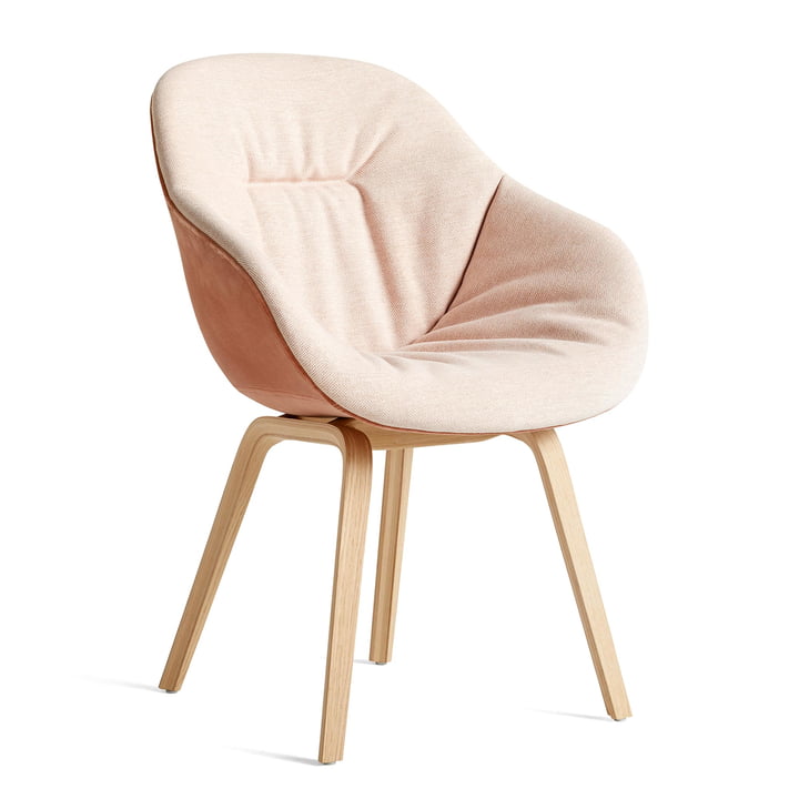 About A Chair AAC 123 Soft Duo, oak matt lacquered / interior upholstery Mode 026 / back Lola Rose of Hay
