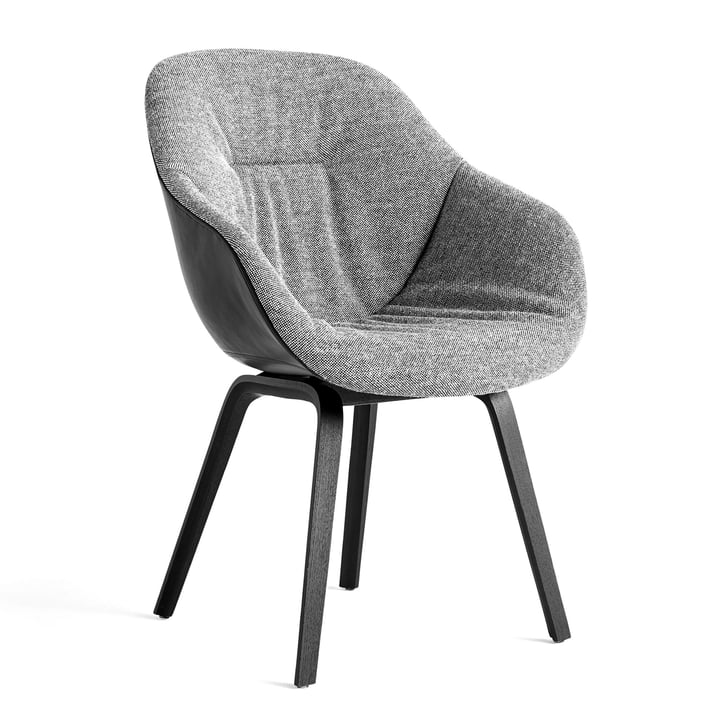 Hay - About A Chair AAC 123 Soft Duo , black stained oak / interior upholstery Hallingdal 166 / back Sense black
