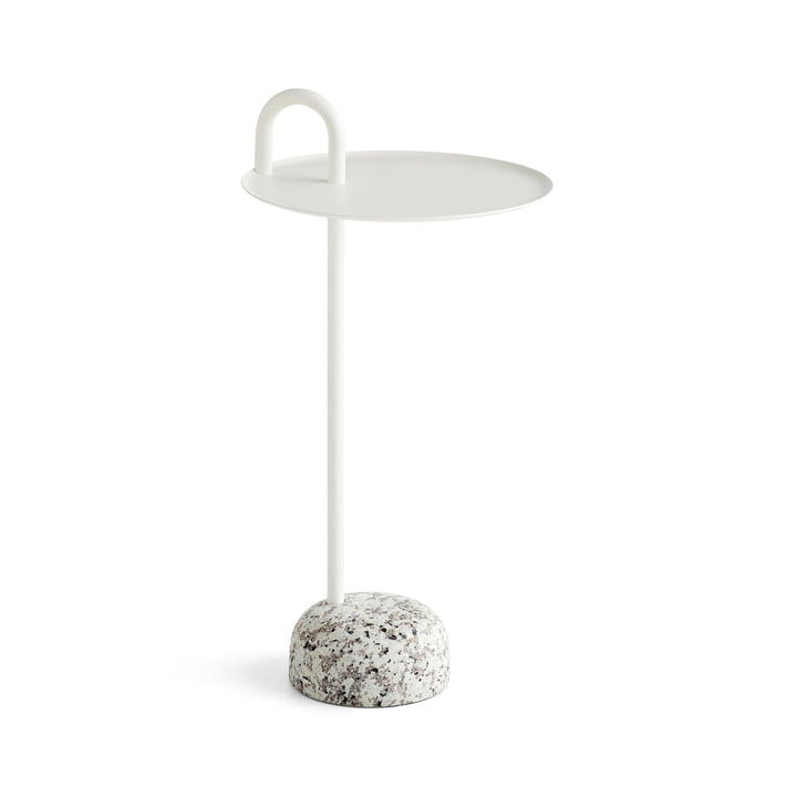 Bowler side table, Ø 36 cm / H 70,5 cm in cream by Hay