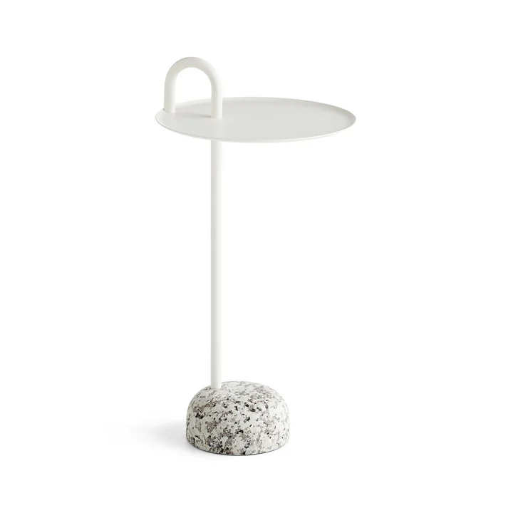 Bowler side table, Ø 36 cm / H 70,5 cm in cream by HAY
