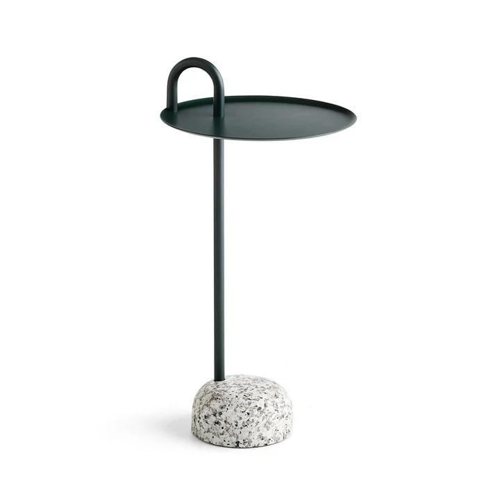 Bowler side table, Ø 36 cm / H 70,5 cm in fir green by HAY
