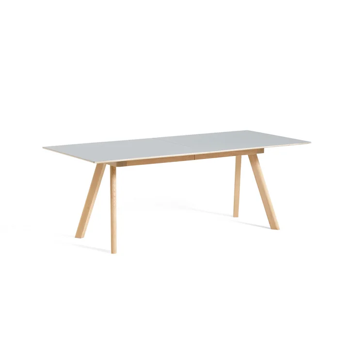 Copenhague CPH30 Extendable dining table, L 160/310 x W 80 x H 74 cm, matt lacquered oak / gray linoleum by HAY