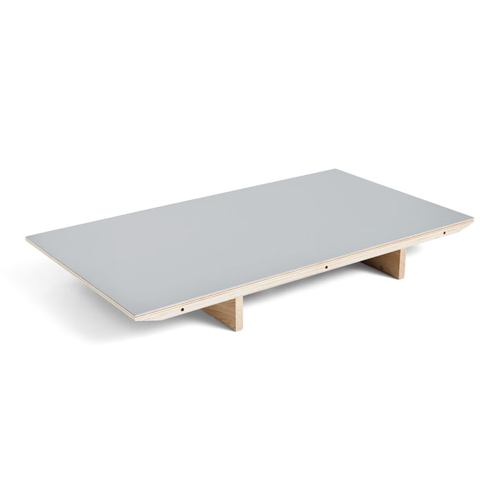 Insert plate for CPH30 extendable dining table, 50 x 80 cm, surface: linoleum grey / edge: matt lacquered plywood from Hay