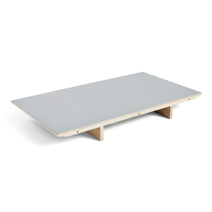 Inlay top for CPH30 extendable dining table, 50 x 80 cm, surface: gray linoleum / edge: matt lacquered plywood by HAY