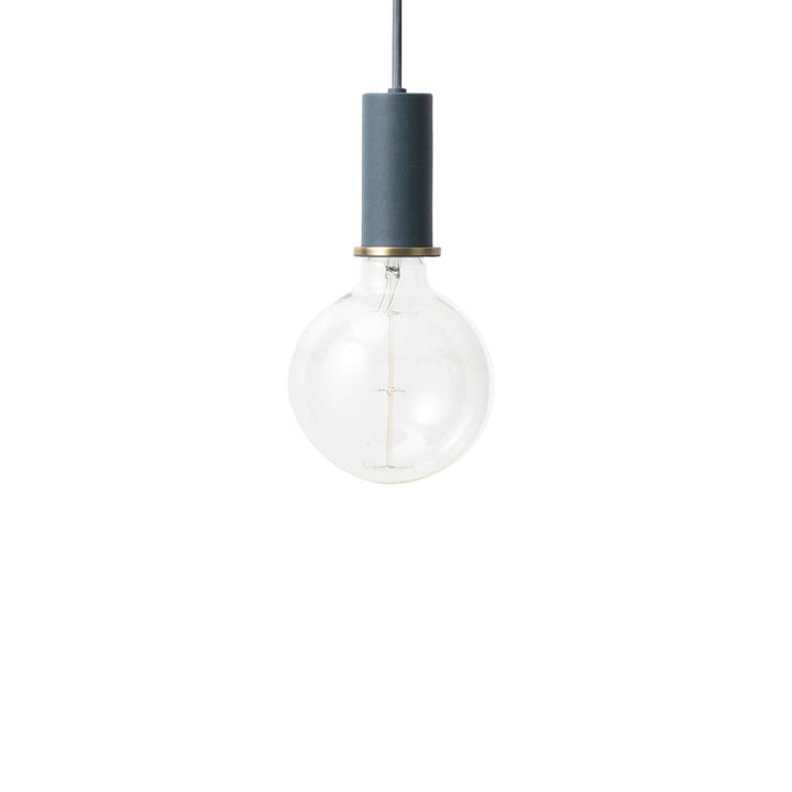 Socket pendant lamp Low from ferm Living in dark blue