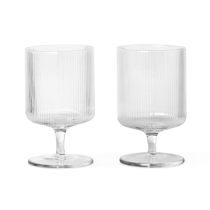 Ripple wine glass from ferm Living in clear (set of 2)