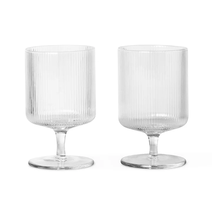 Ripple Wine glass from Ferm Living in clear (set of 2)