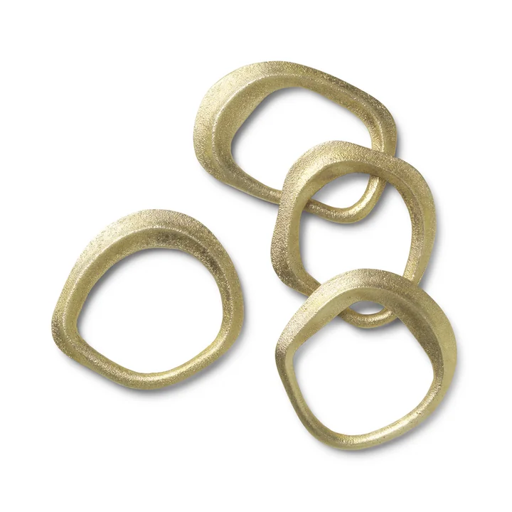 Flow napkin rings by Ferm Living in brass (set of 4)