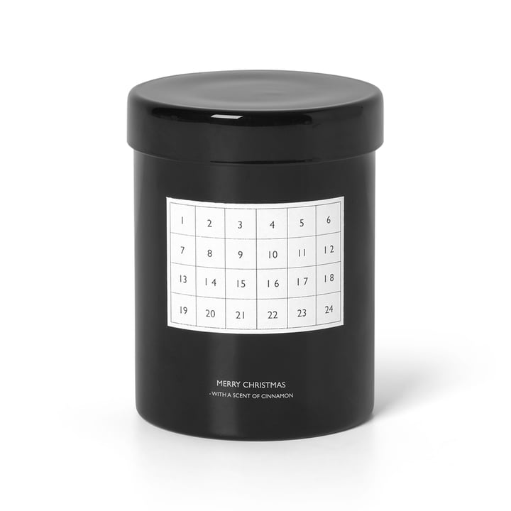 Scented calendar candle from ferm Living in black