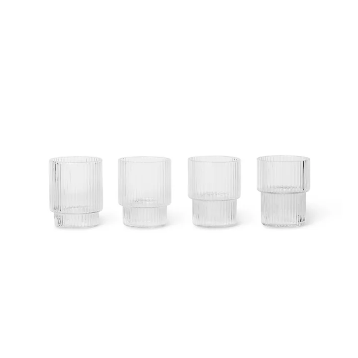 Ripple Drinking glass small, clear (set of 4) from Ferm Living
