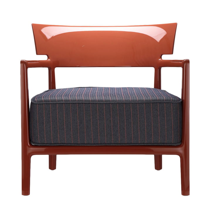 Cara Outdoor armchair by Kartell with orange frame / rusty blue cover