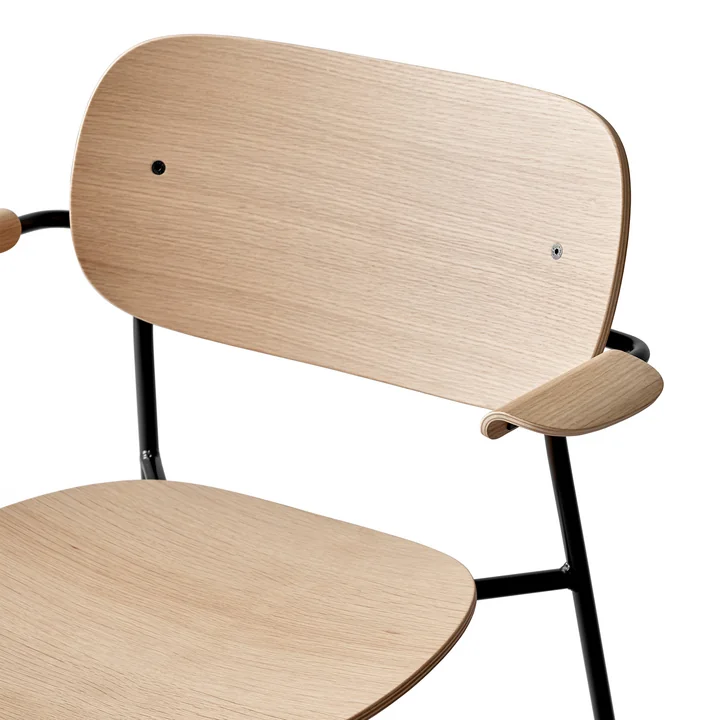 Co Dining Chair with armrests, black / natural oak from Audo