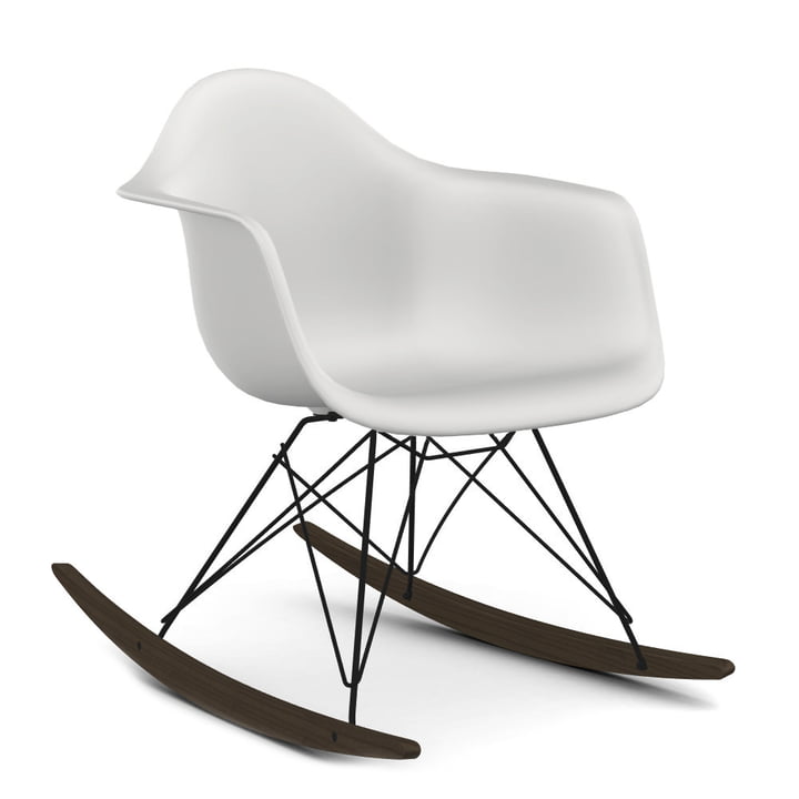 Eames Plastic Armchair RAR from Vitra in maple dark / basic dark / white (seat height: 37 cm)