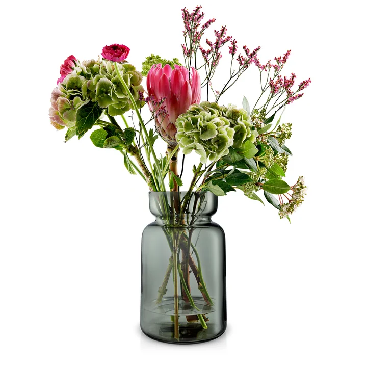 Silhouette glass vase H 22 cm from Eva Solo in smoked grey