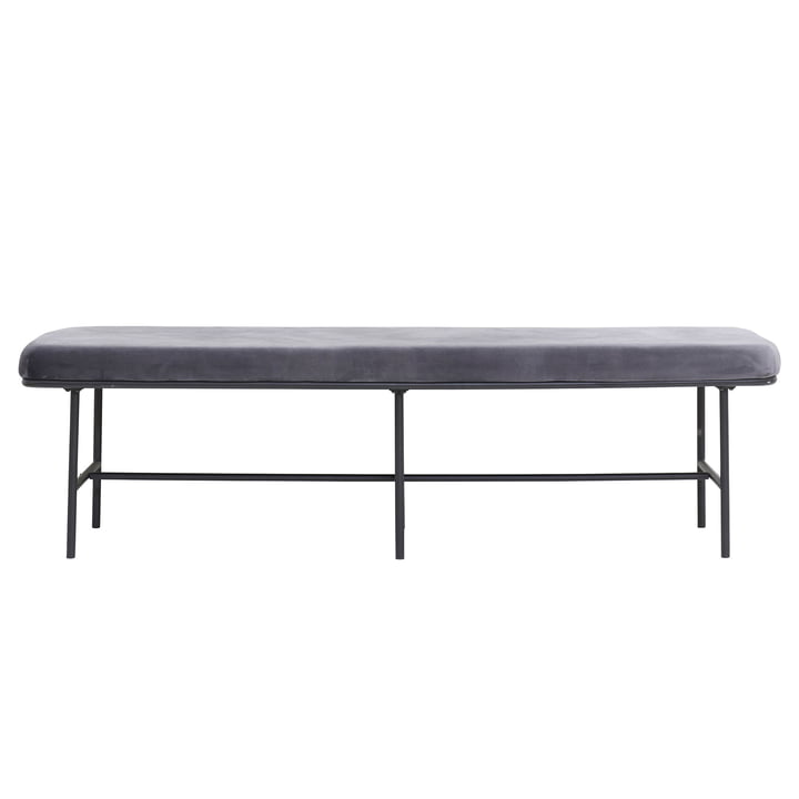 Comma velvet bench by House Doctor in grey