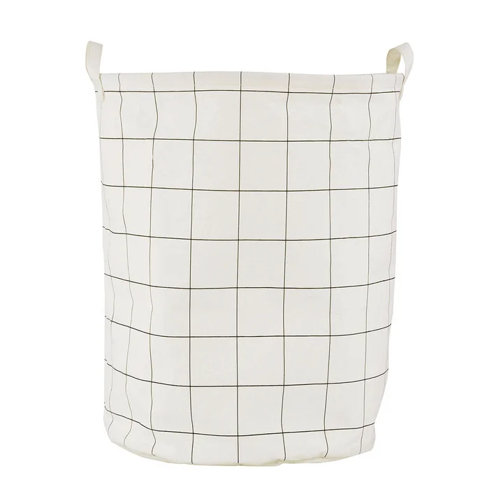 Laundry basket Squares Ø 40 x H 50 cm by House Doctor in black / white