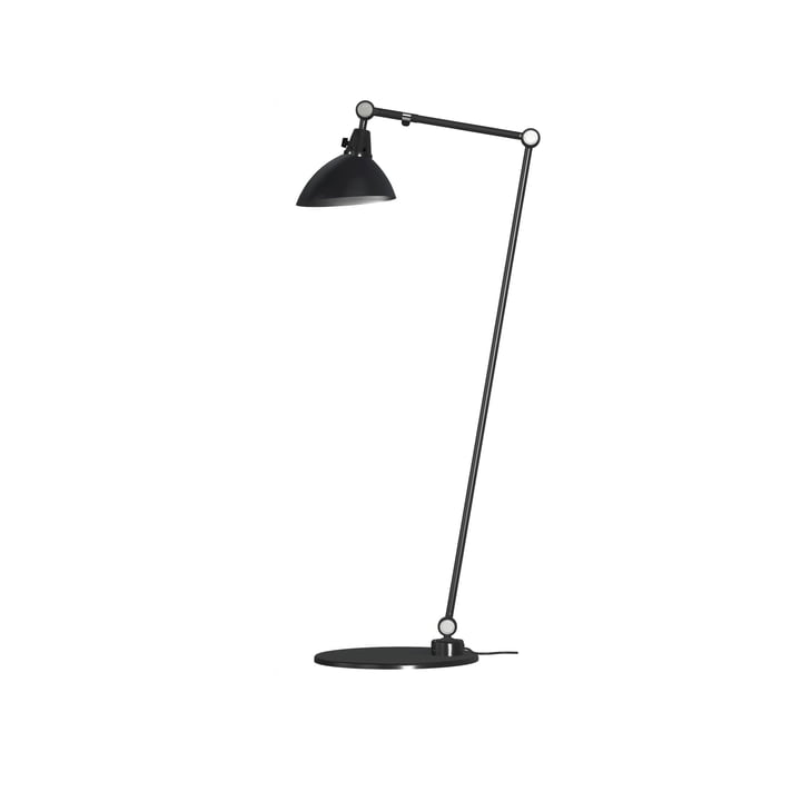 Modular 556 Floor lamp by Midgard 100/30 cm in black with aluminium hinged caps