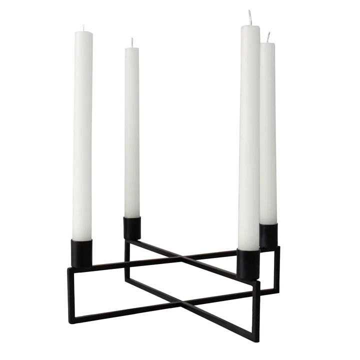 yunic - 4Flames Candlestick, angular / black
