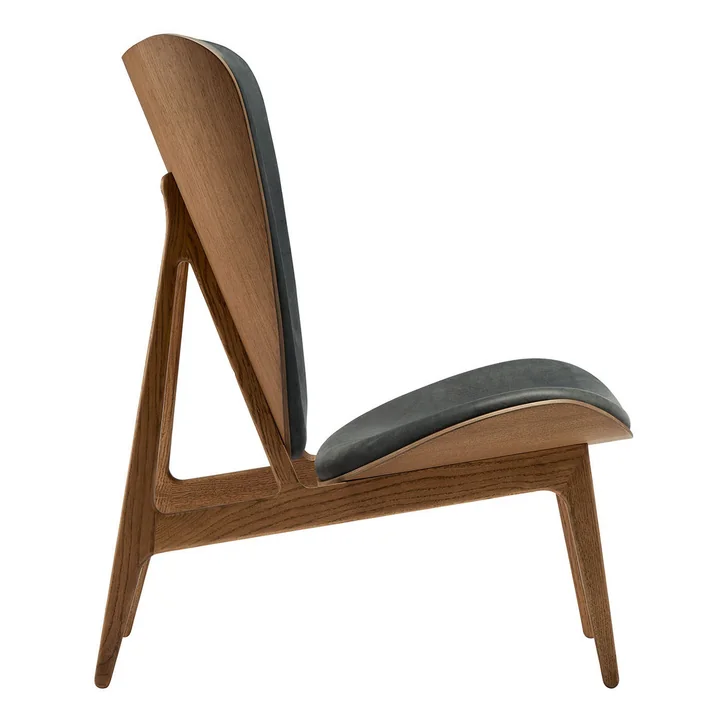 Elephant Lounge Armchair from Norr11 in stained oak / anthracite leather