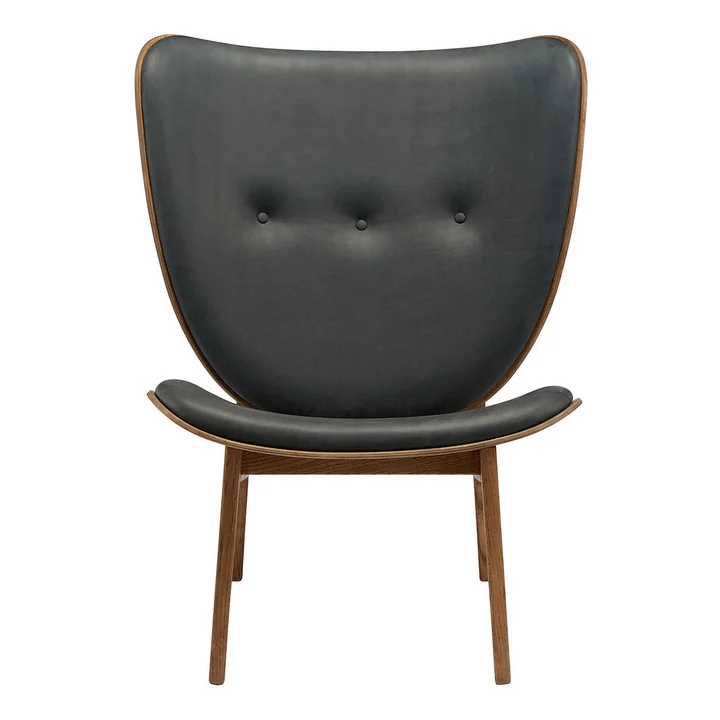 Elephant Lounge Armchair from Norr11 in stained oak / anthracite leather