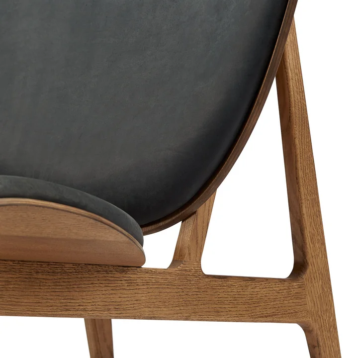 Elephant Lounge Armchair from Norr11 in stained oak / anthracite leather