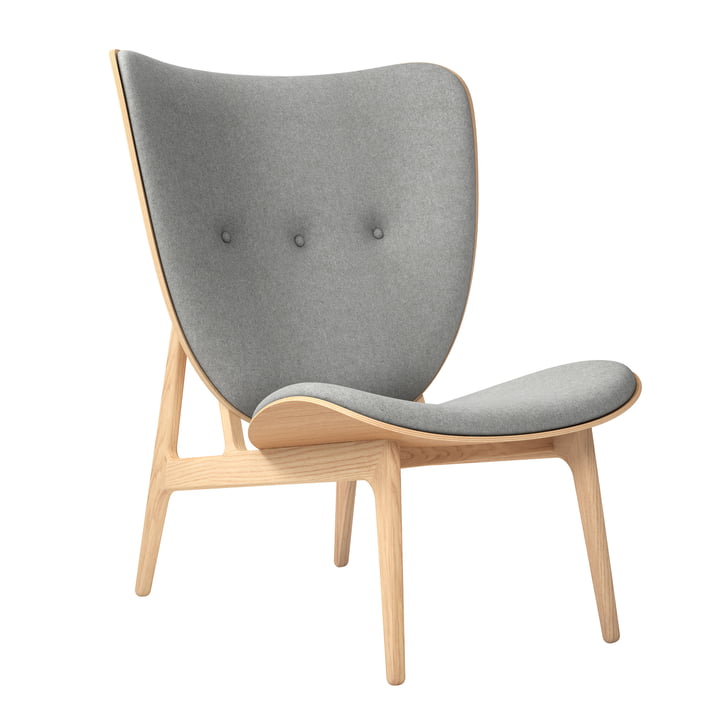 Elephant Lounge Armchair from Norr11 in natural oak / wool light grey (Light Grey 1000)